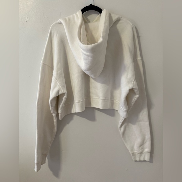 Re/Done White Cropped Oversized Hoodie - Picture 2 of 4